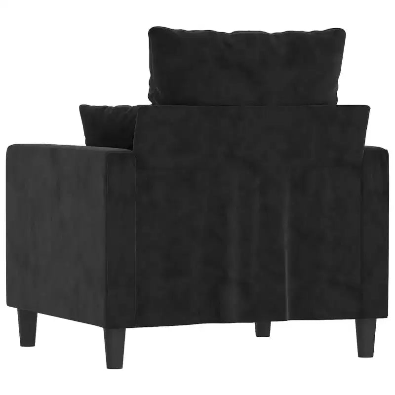 Sofa Chair Black Velvet (100% polyester), metal, textilene, foam