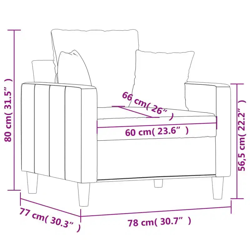 Sofa Chair Black Velvet (100% polyester), metal, textilene, foam