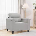 Sofa Chair Light Grey Microfiber, Metal, Plywood Single Durable