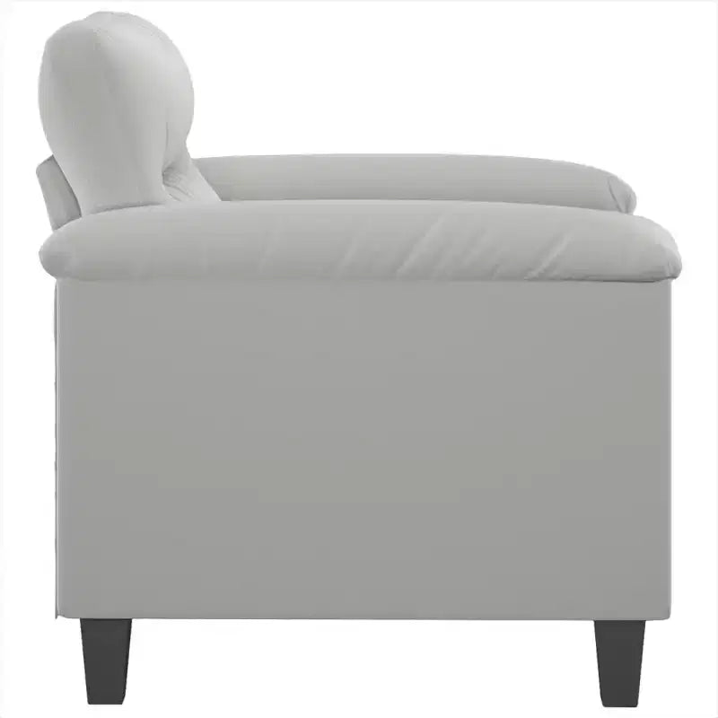 Sofa Chair Light Grey Microfiber, Metal, Plywood Single Durable