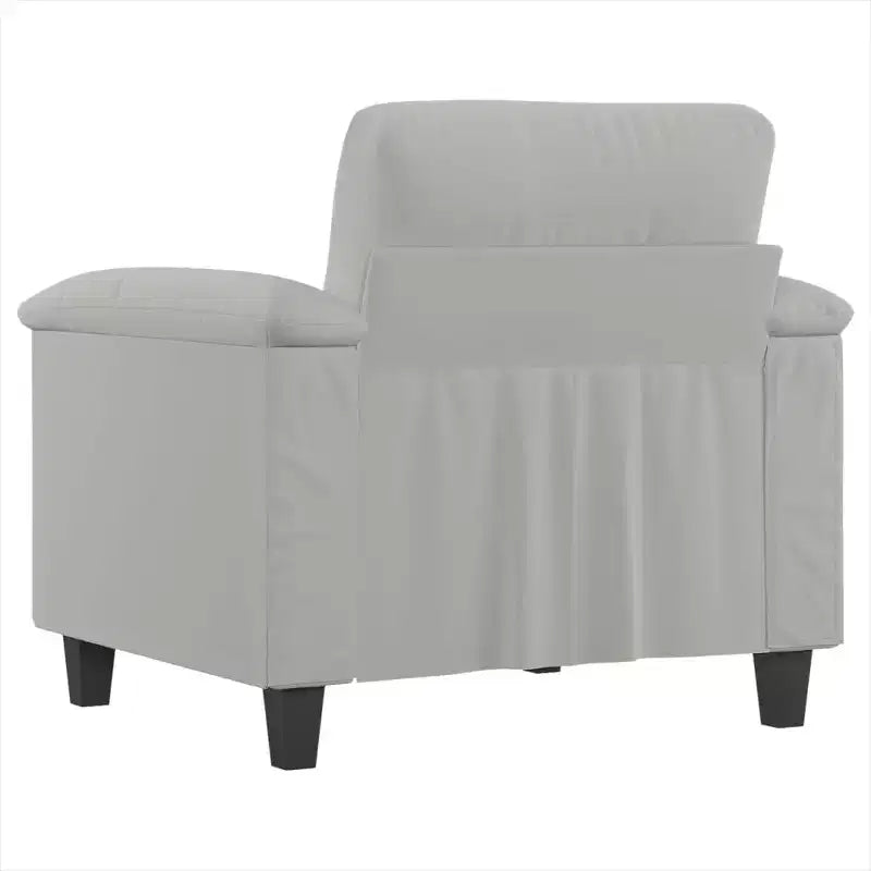 Sofa Chair Light Grey Microfiber, Metal, Plywood Single Durable