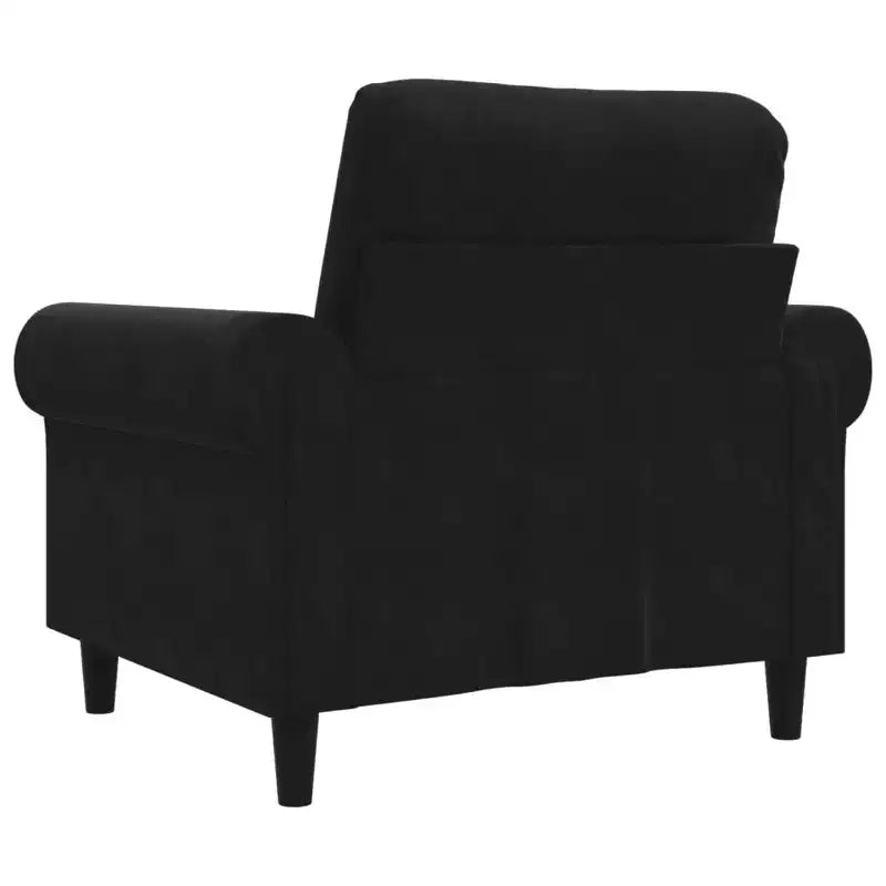 Sofa Chair Black Velvet, Metal Single Durable Armchair