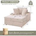 Oversized Chaise Lounge Chair Indoor with Storage, Upholstered Corduroy Sofa Bed Cloud Couch with 3 Pillows,Single Sleeper Sofa Chair for Home