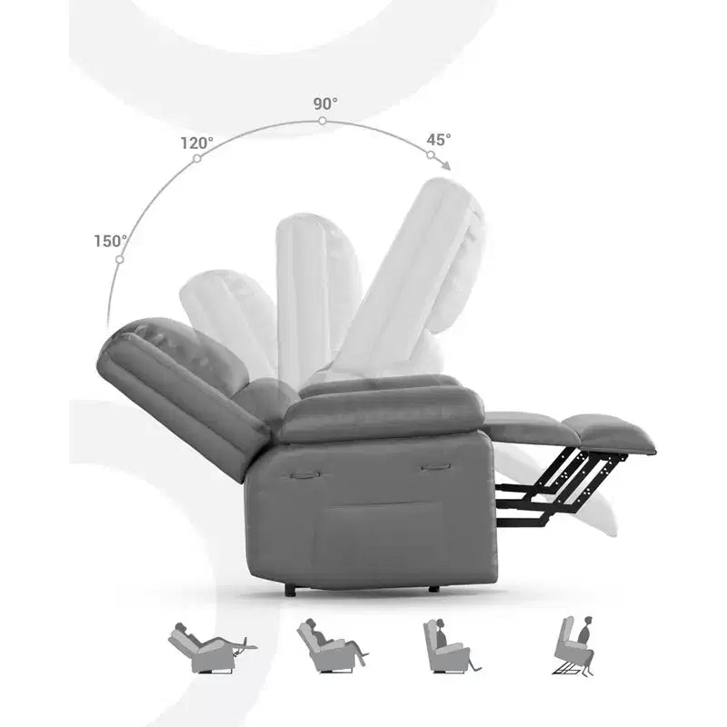 Oversized Lift Recliner Chair, Faux PU Leather Massage Chair,Adjustable Reclining Chair with Massage and Heat, Electric Lift Chair