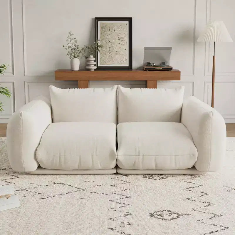 COZONY Chenille Fabric Modular Loveseat Sofa, 2-Seater Cloud Couch with High Resilience Sponge, Small Space Boneless Sofa for Apartment, Living Room