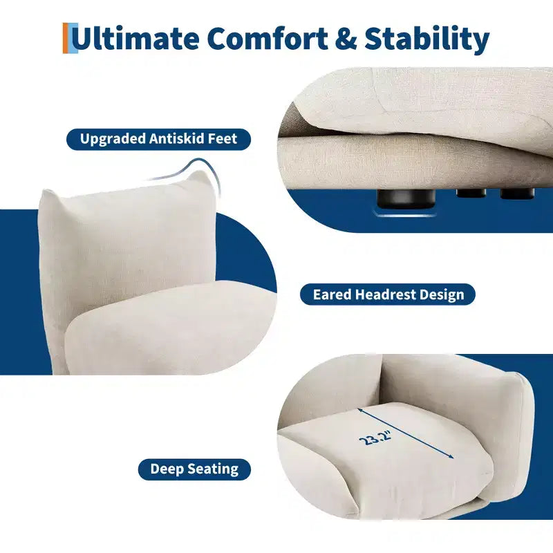 COZONY Chenille Fabric Modular Loveseat Sofa, 2-Seater Cloud Couch with High Resilience Sponge, Small Space Boneless Sofa for Apartment, Living Room