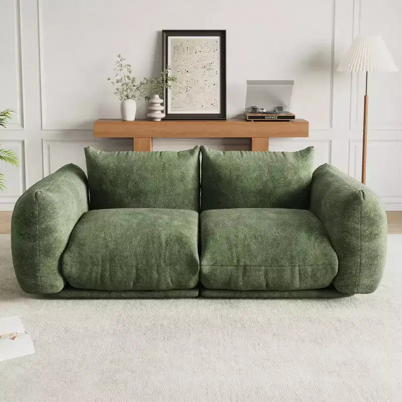 COZONY Chenille Fabric Modular Loveseat Sofa, 2-Seater Cloud Couch with High Resilience Sponge, Small Space Boneless Sofa for Apartment, Living Room