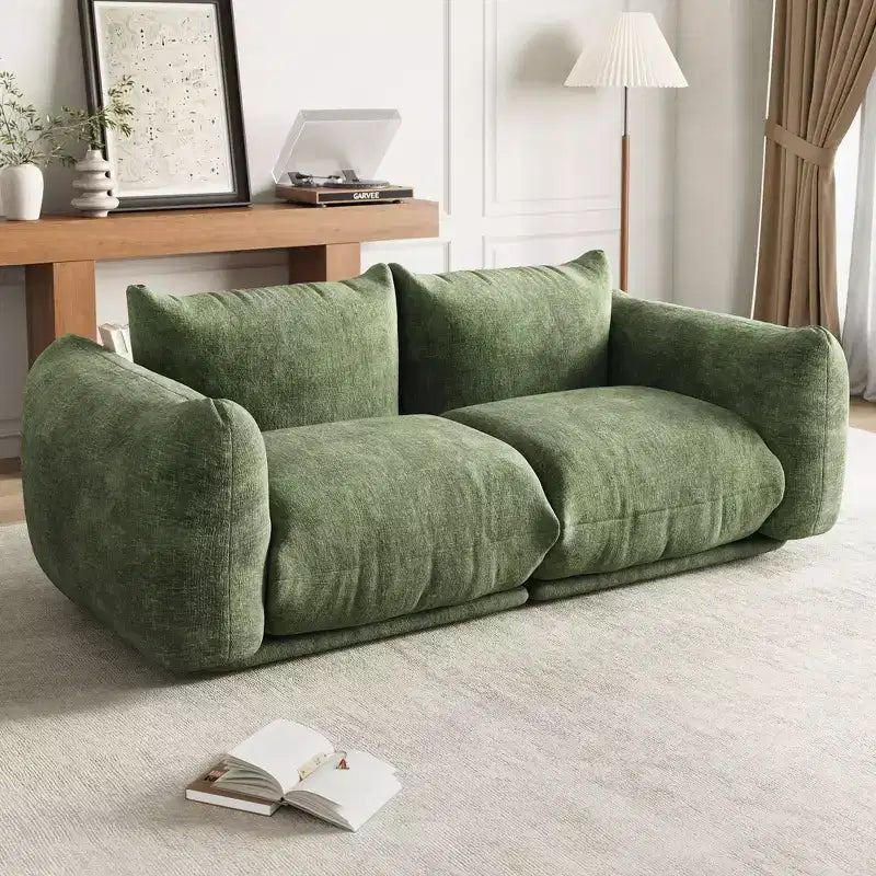 COZONY Chenille Fabric Modular Loveseat Sofa, 2-Seater Cloud Couch with High Resilience Sponge, Small Space Boneless Sofa for Apartment, Living Room