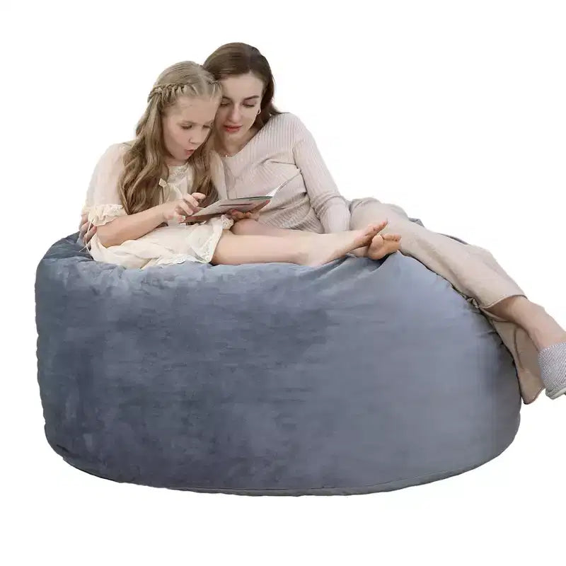COZONY 3 Foot Memory Foam Bean Bag Chair - Soft Dutch Velvet Fabric, Round Sofa with Filling Included for Adults