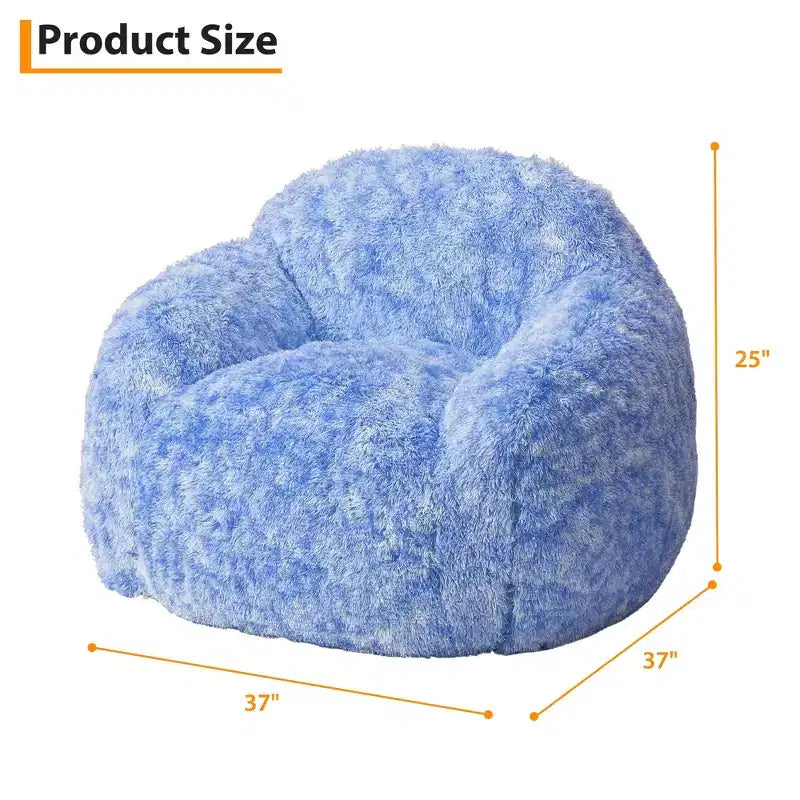 COZONY Adult Faux Fur Bean Bag Chair - Soft Fluffy with Armrest, High-Density Foam Lazy Sofa for Reading, Living Room Floor Couch
