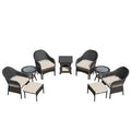 UPTIOT 11-Piece Outdoor Wicker Patio Conversation Seating Set