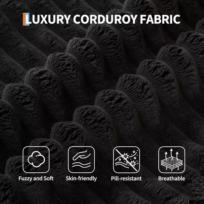 108 in Modular Sectional Sofa, Corduroy Sponge Compression Sofas with Deep Seat, Memory Foam Sofa for Living Room Bedroom, No Assembly Required