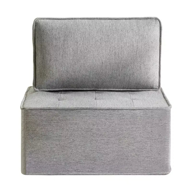 Light Gray Linen Modular Wood-Frame Sofa  Mix-&-Match for Small Spaces