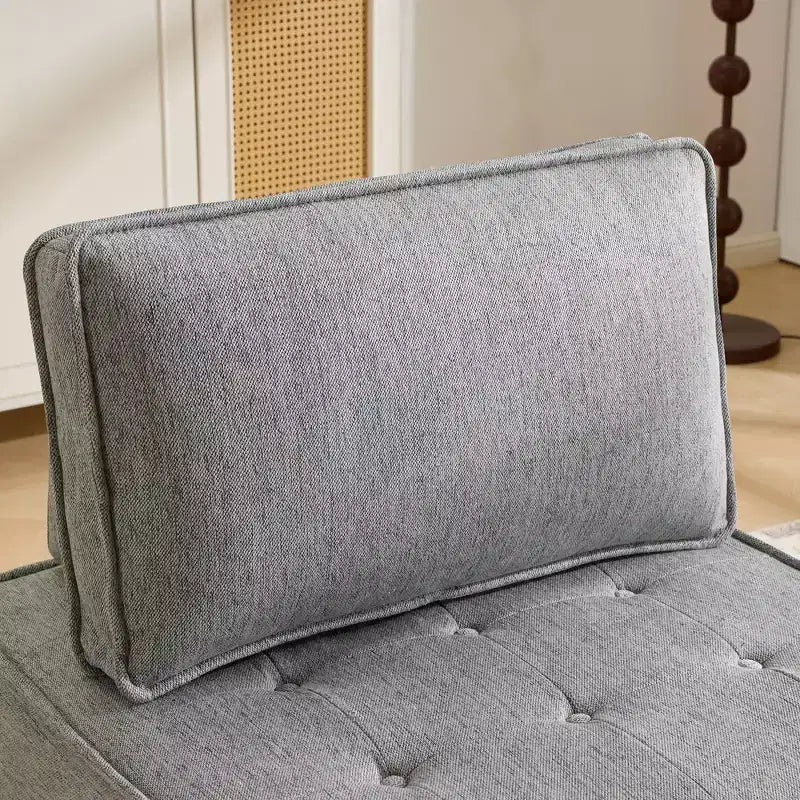 Light Gray Linen Modular Wood-Frame Sofa  Mix-&-Match for Small Spaces