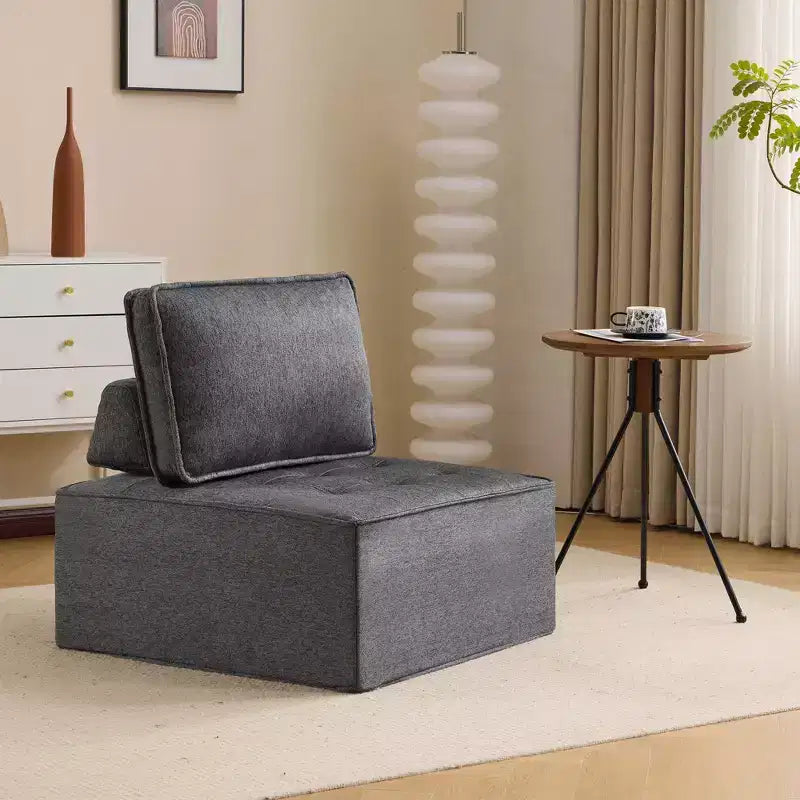 Dark Gray Linen Modular Wood-Frame Sofa  Custom-Size for Small Spaces & Any Dcor