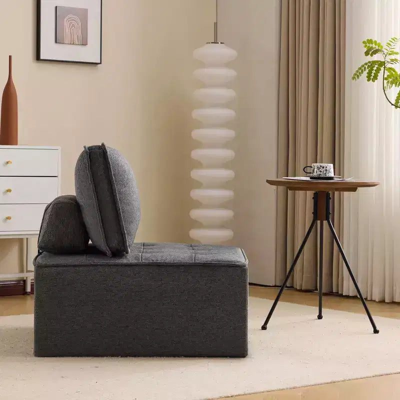 Dark Gray Linen Modular Wood-Frame Sofa  Custom-Size for Small Spaces & Any Dcor