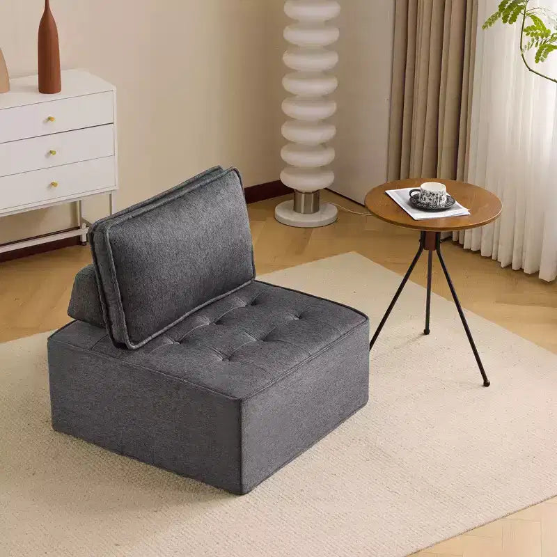 Dark Gray Linen Modular Wood-Frame Sofa  Custom-Size for Small Spaces & Any Dcor