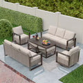 UPTIOT 7-Piece Wicker Outdoor Patio Conversation Set