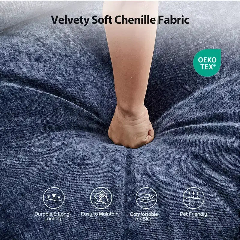 Modern grey Chenille yarn modular segmented sofa, adjustable combination L-shaped sofa, Flexible Combination Living Room Furniture, Blue