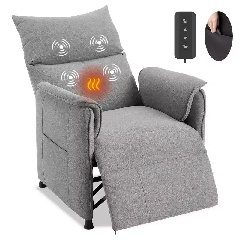 Sofa chair, massage recliner, adjustable single recliner sofa, suitable for home theater, living room/office (fabric, gray)