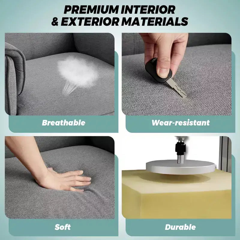 Sofa chair, massage recliner, adjustable single recliner sofa, suitable for home theater, living room/office (fabric, gray)