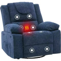 GustoWave Rocking Nursery Recliner Chair,360 Swivel Rock Recliner Chairs Single Sofa with Vibration Massage and Heating for Living Room/Bedroom