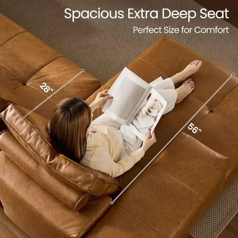 HOMLUX Modular Left/Right Chaise Sectional Sofa, Quick-Ship Synthetic Leather or 4 Shimmer Fabric: Zero Assembly, High Density Foam & Pocket Springs