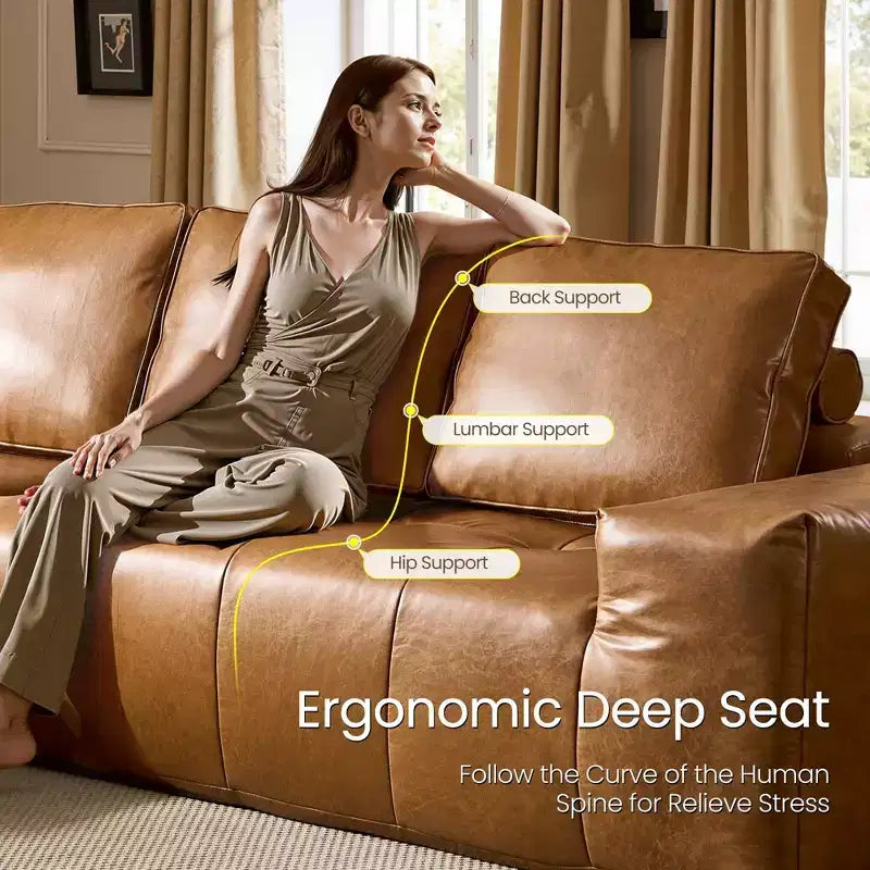 HOMLUX Modular Left/Right Chaise Sectional Sofa, Quick-Ship Synthetic Leather or 4 Shimmer Fabric: Zero Assembly, High Density Foam & Pocket Springs