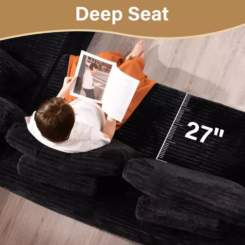HOMLUX U-Shape Modular Sectional Sofa Couch, 27 Deep Seat Modern Minimalist Couches for Living Room, Style 7