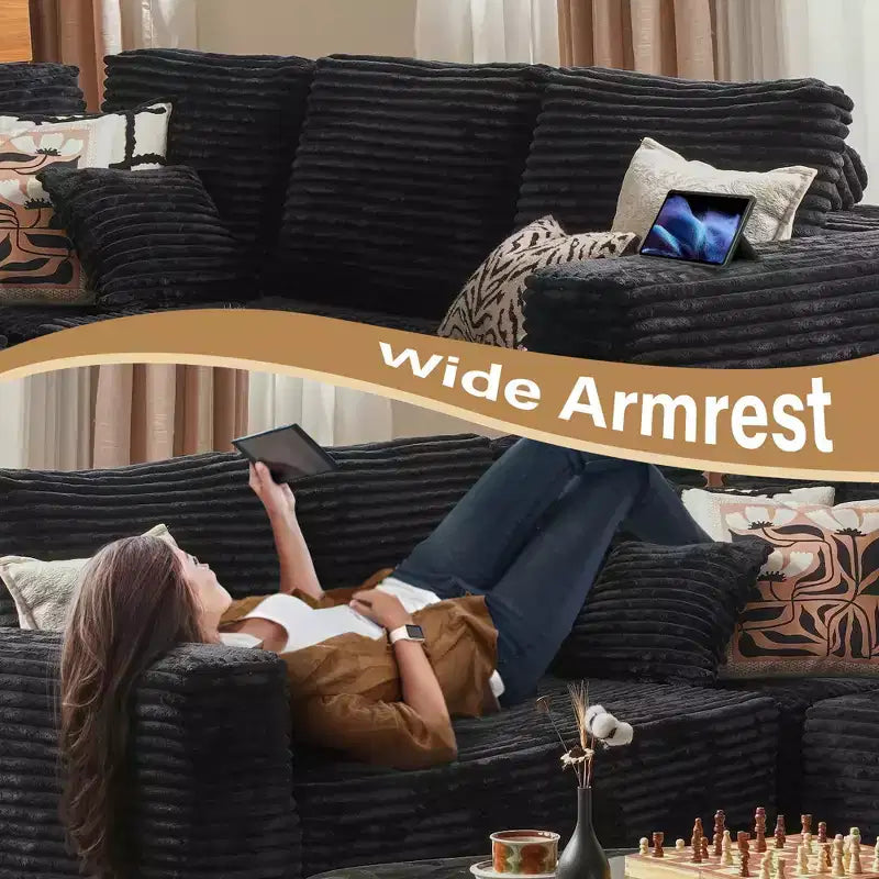 HOMLUX U-Shape Modular Sectional Sofa Couch, 27 Deep Seat Modern Minimalist Couches for Living Room, Style 7