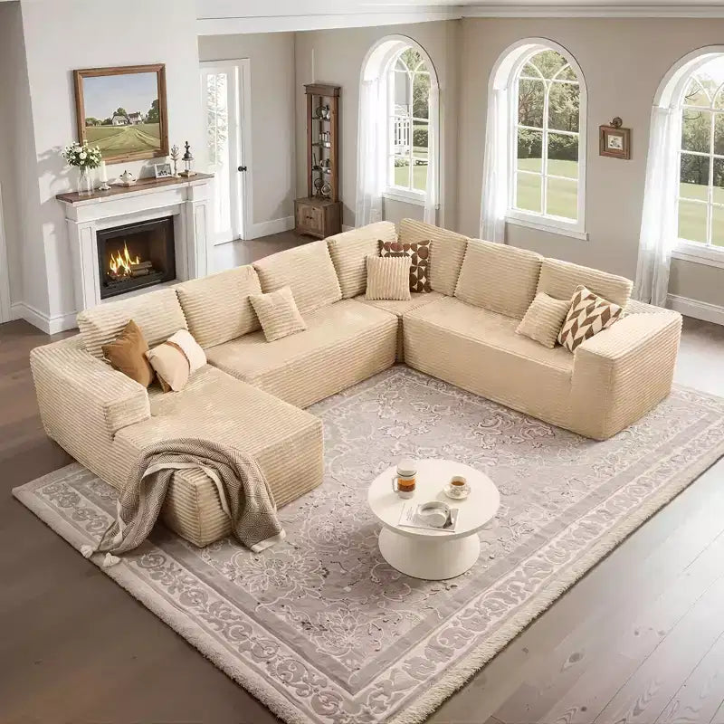 HOMLUX U-Shape Modular Sectional Sofa Couch, 27 Deep Seat Modern Minimalist Couches for Living Room, Style 7