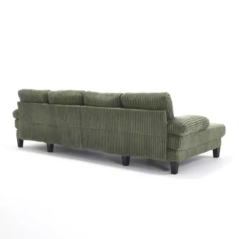 Homy Casa U-Shaped Corduroy Sectional Sofa with Double Chaise, 4-Seat Living Room Couch