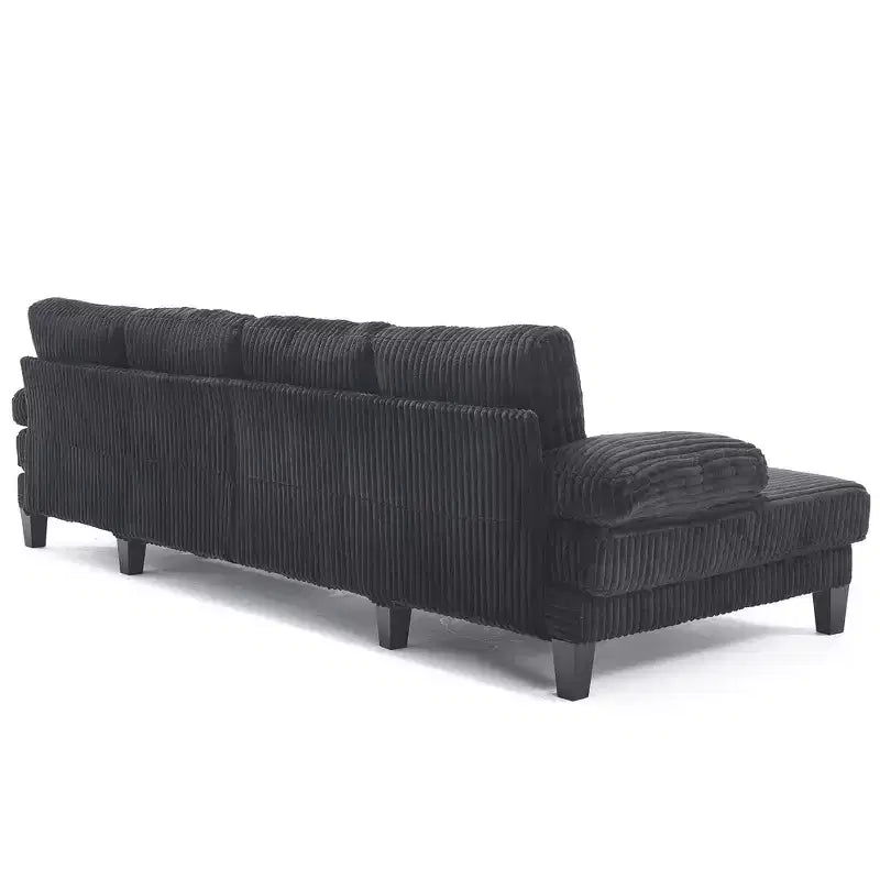 Homy Casa U-Shaped Corduroy Sectional Sofa with Double Chaise, 4-Seat Living Room Couch