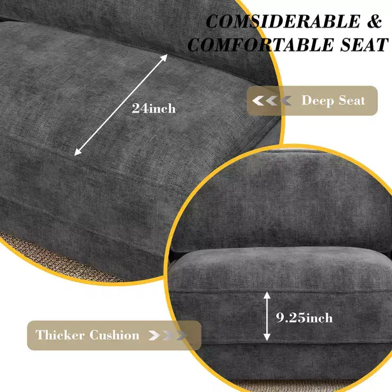 Dyonery 160 U-Shaped Modular Sectional Sofa,Oversized Cloud Couch with Movable Ottoman,6-Seat Chenille Deep Seat Sofa with Pillow,Sectional Couches