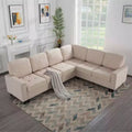 MAYEERTY 107.9 Reversible L-Shaped Sectional Sofa - Tufted Cushions, Nailhead Trim, 2 Colors