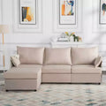 MAYEERTY 93.7 Modular Sofa with Ottoman - Removable Washable Covers, 3 Colors, 2 Arm Pillows