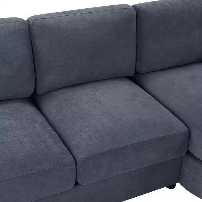 Whisen 84.6 Modern L-shaped Sectional Sofa & Couch with a Curved Chaise Lounge, Side Storage Pockets