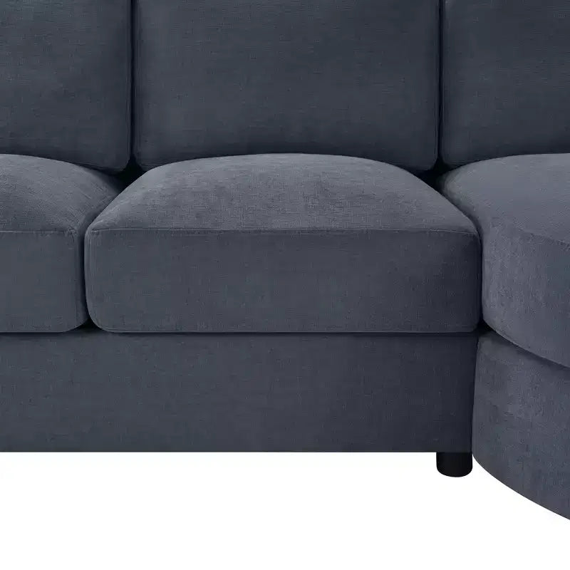 Whisen 84.6 Modern L-shaped Sectional Sofa & Couch with a Curved Chaise Lounge, Side Storage Pockets