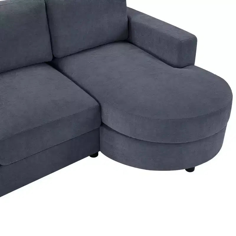 Whisen 84.6 Modern L-shaped Sectional Sofa & Couch with a Curved Chaise Lounge, Side Storage Pockets