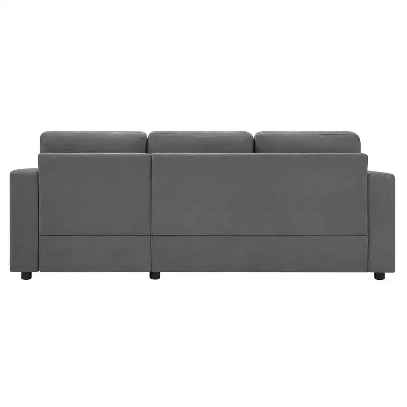 Whisen 84.6 Modern L-shaped Sectional Sofa & Couch with a Curved Chaise Lounge, Side Storage Pockets
