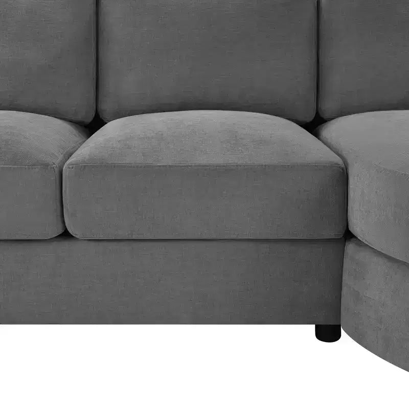 Whisen 84.6 Modern L-shaped Sectional Sofa & Couch with a Curved Chaise Lounge, Side Storage Pockets