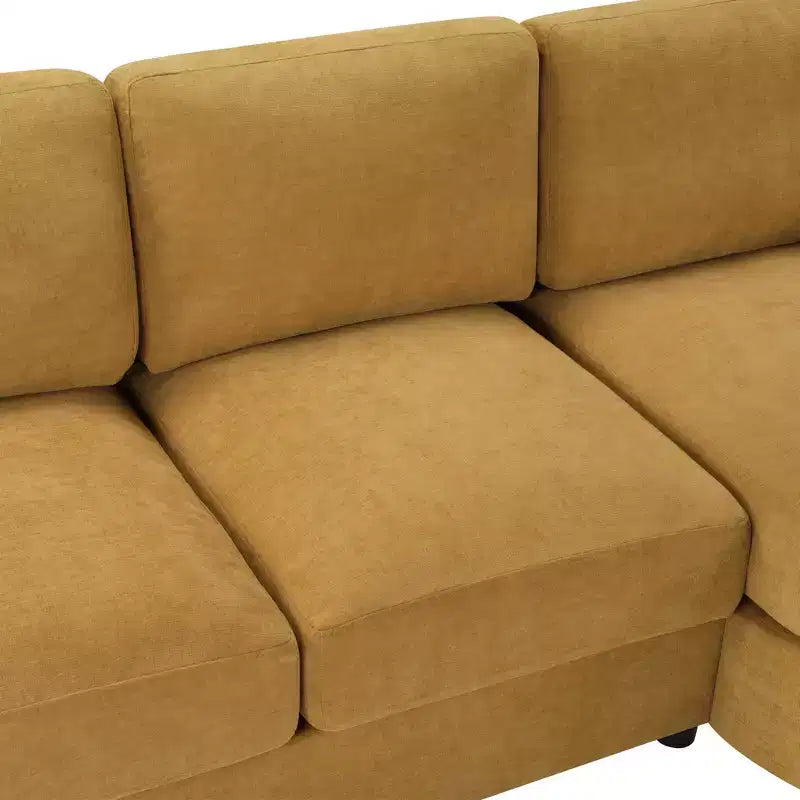 Whisen 84.6 Modern L-shaped Sectional Sofa & Couch with a Curved Chaise Lounge, Side Storage Pockets