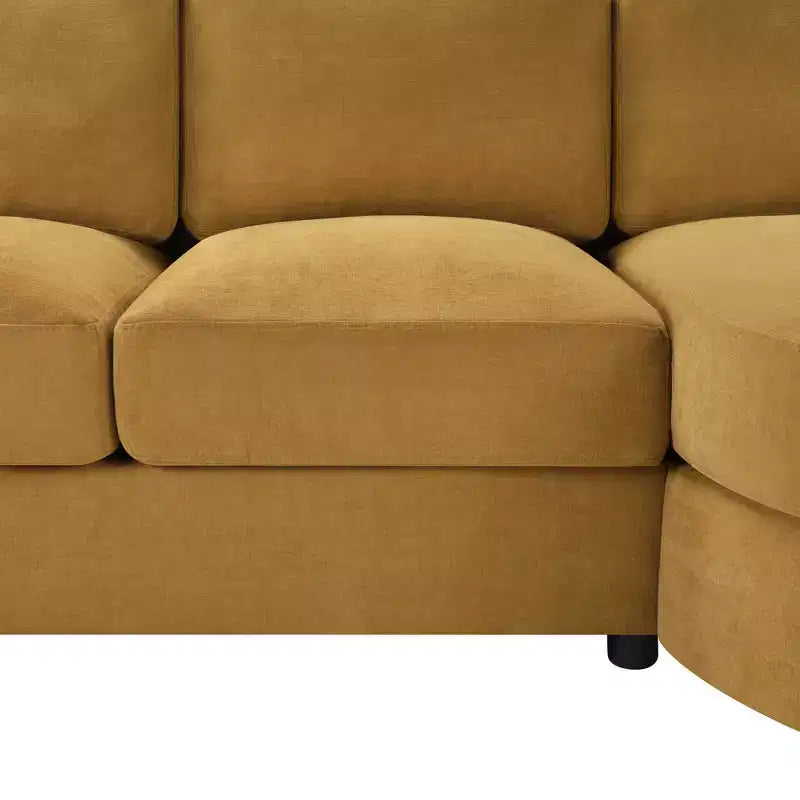 Whisen 84.6 Modern L-shaped Sectional Sofa & Couch with a Curved Chaise Lounge, Side Storage Pockets