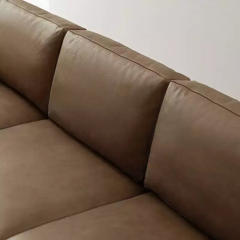 Art Leon Canapé Sectionnel Modulable 3 Places en Cuir Véritable de Luxe