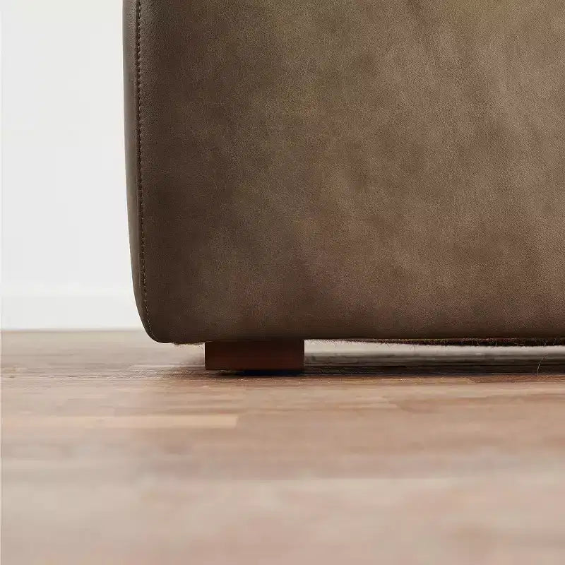 Art Leon Canapé Sectionnel Modulable 3 Places en Cuir Véritable de Luxe