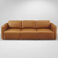 Art Leon Canapé Sectionnel Modulable 3 Places en Cuir Véritable de Luxe
