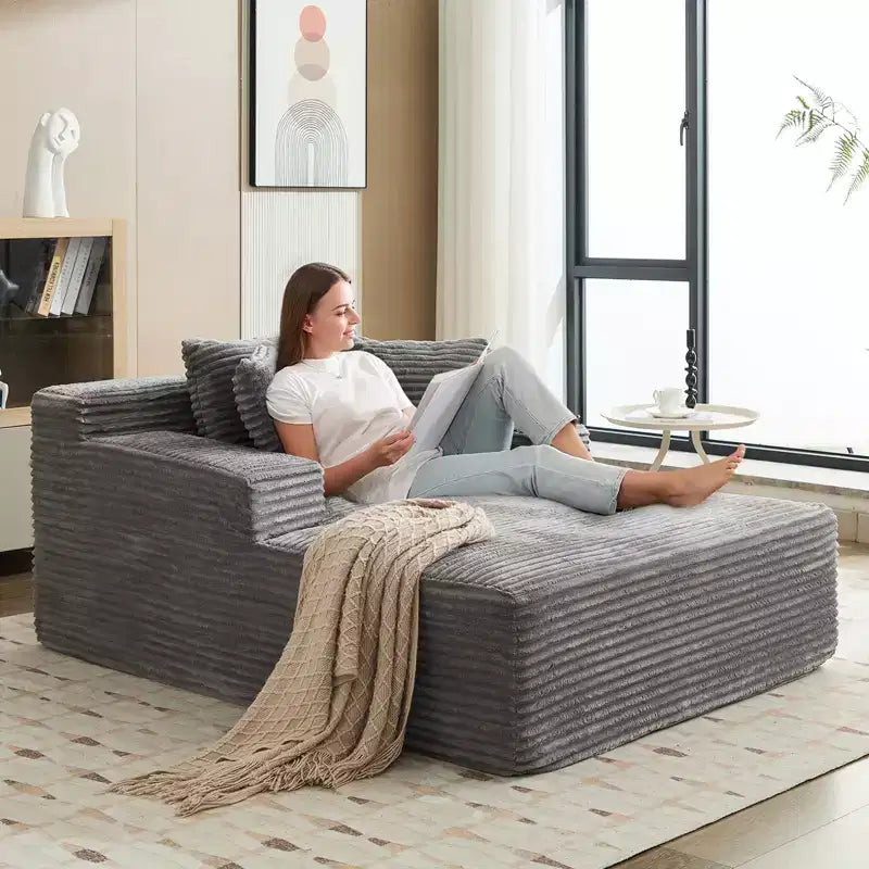 Folding Sofa Bed, Convertible Sleeper Chair with Pilow, 25mm Wide Corduroy Fabric, High Density Foam Cushion for Superior Comfort for Living Rooms