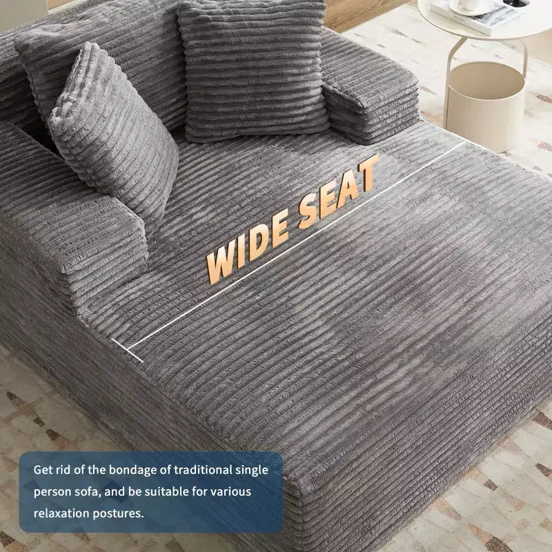 Folding Sofa Bed, Convertible Sleeper Chair with Pilow, 25mm Wide Corduroy Fabric, High Density Foam Cushion for Superior Comfort for Living Rooms