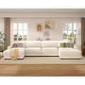 Dyonery 160 Oversized Modular Sectional Sofa, 6-Seat U-Shaped Comfy Cloud Couch Set with 2 Pillows & 2 Movable Ottomans, Chenille