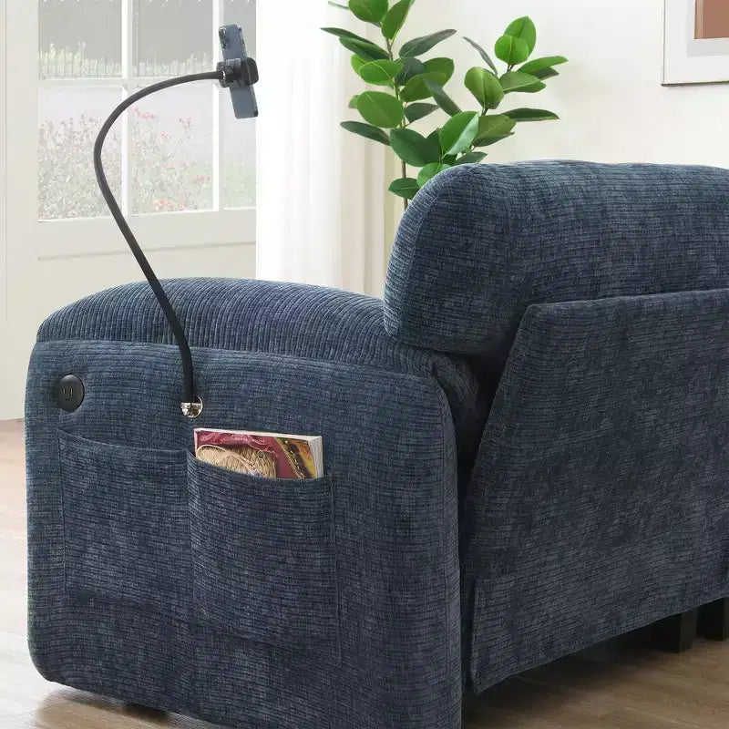 EHMKNP 108 L-Shaped Modular Sectional Sofa with Extra Wide 31.5 Seats, Movable Ottoman, Striped Chenille Fabric